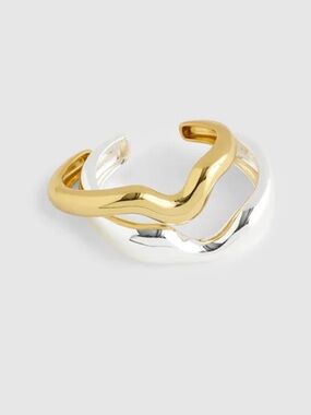 Madewell Mixed-Metal Notched Cuff Bracelet